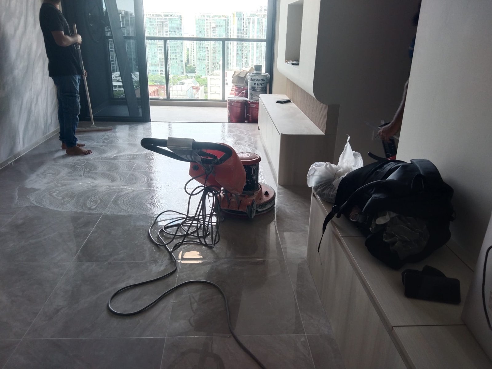Marble floor polishing project