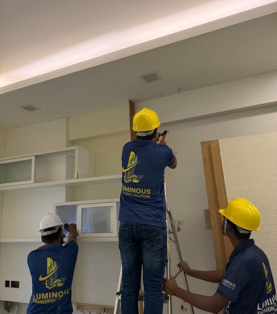 Luminous Engineering contractor team working on a renovation project in Singapore