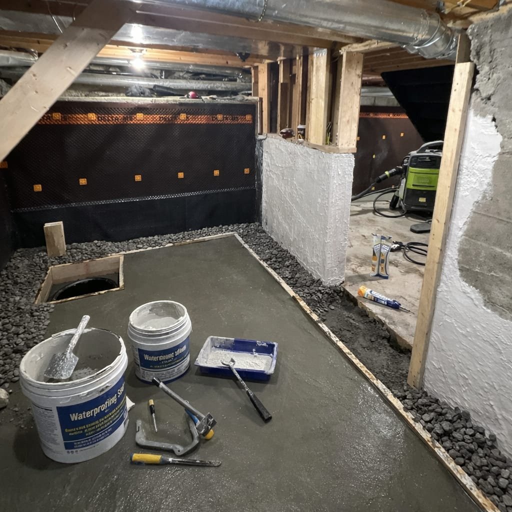 Completed waterproofing service area